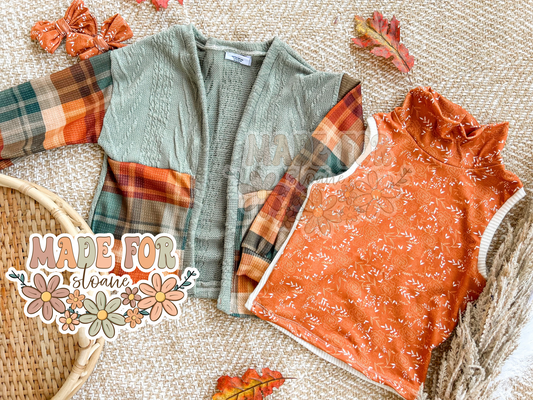 4T mock neck tank, cardigan and piggies