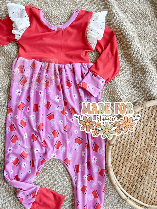3T Pig Magnolia Scoop Back Romper